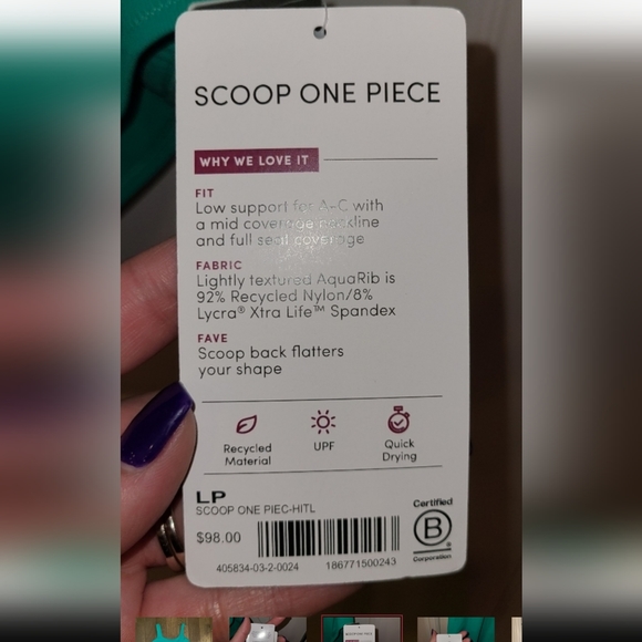 Athleta Scoop Neck Swimsuit size LP NWT - Picture 5 of 6